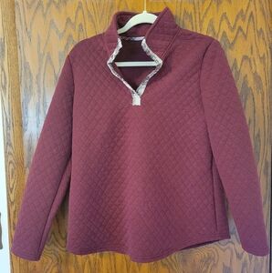 Quilted Burgundy Pullover